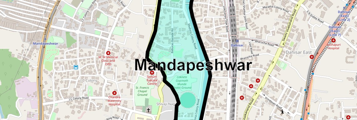 Location Map of Mandapeshwar, Mumbai
