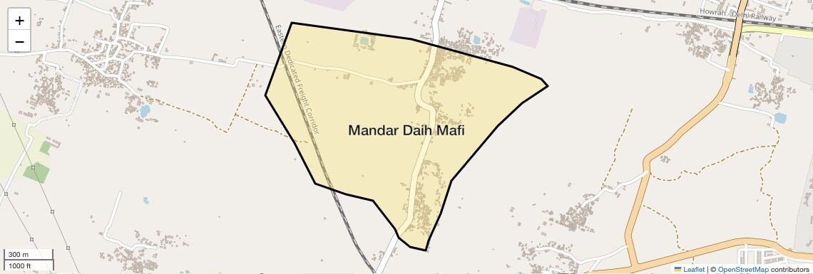 Location Map of Mandar Daih Mafi, Allahabad