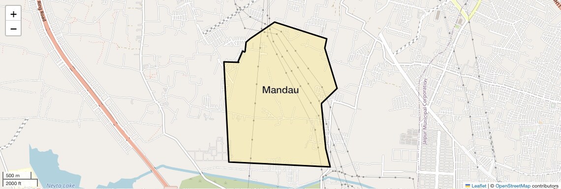 Location Map of Mandau, Jaipur