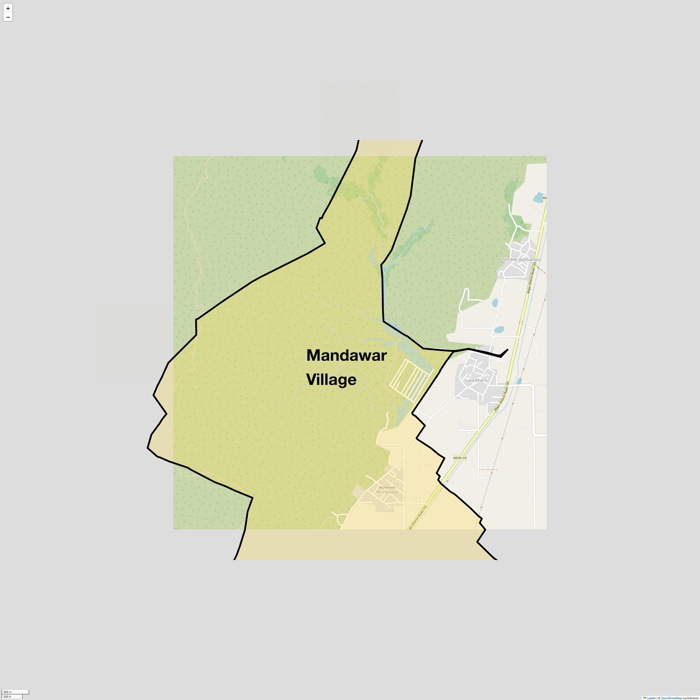 Location Map of Mandawar Village, Gurgaon