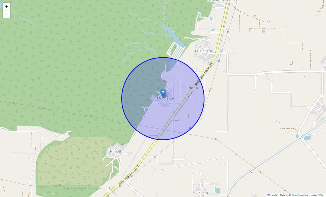 Location Map of Mandawar Village, Gurgaon