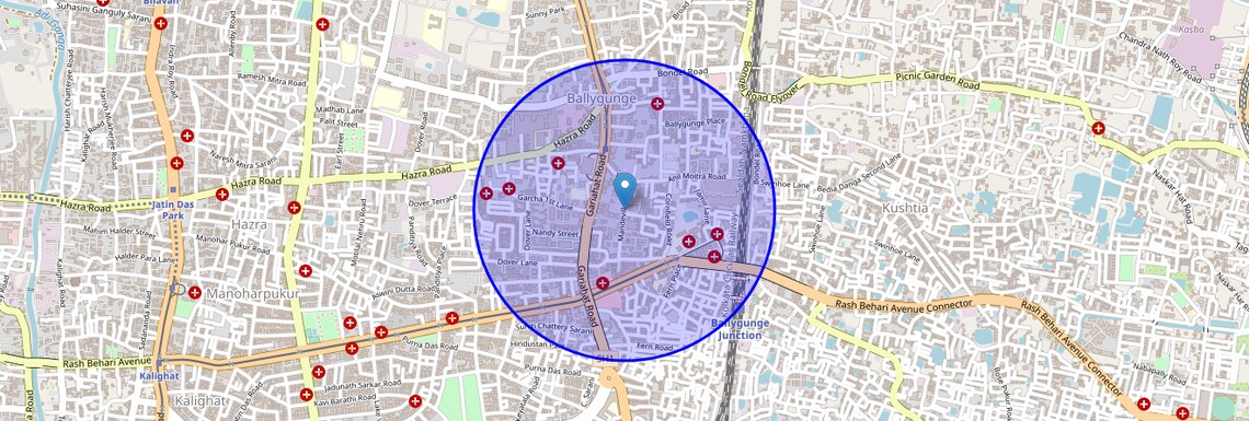Location Map of Mandeville Gardens, Kolkata