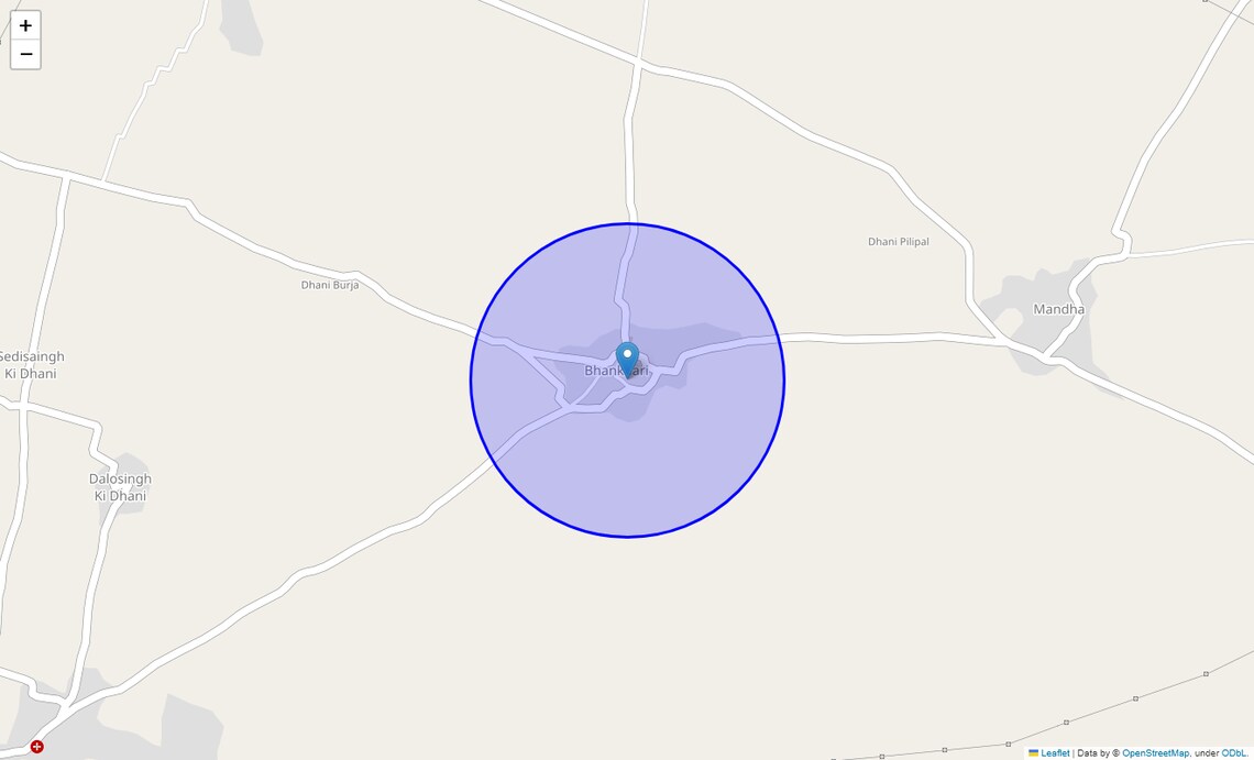 Location Map of Mandha, Jaipur