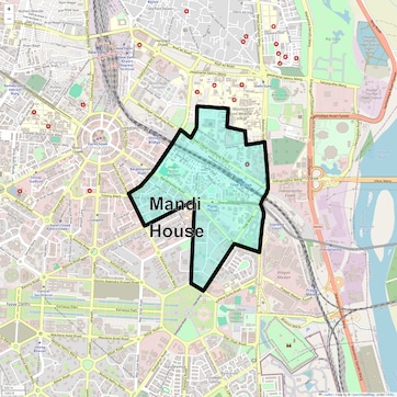 Location Map of Mandi House, Delhi