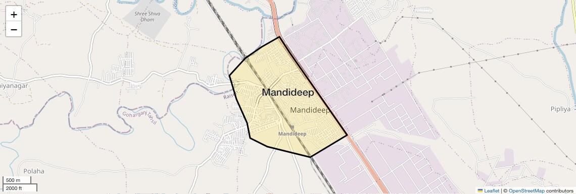 Location Map of Mandideep, Bhopal