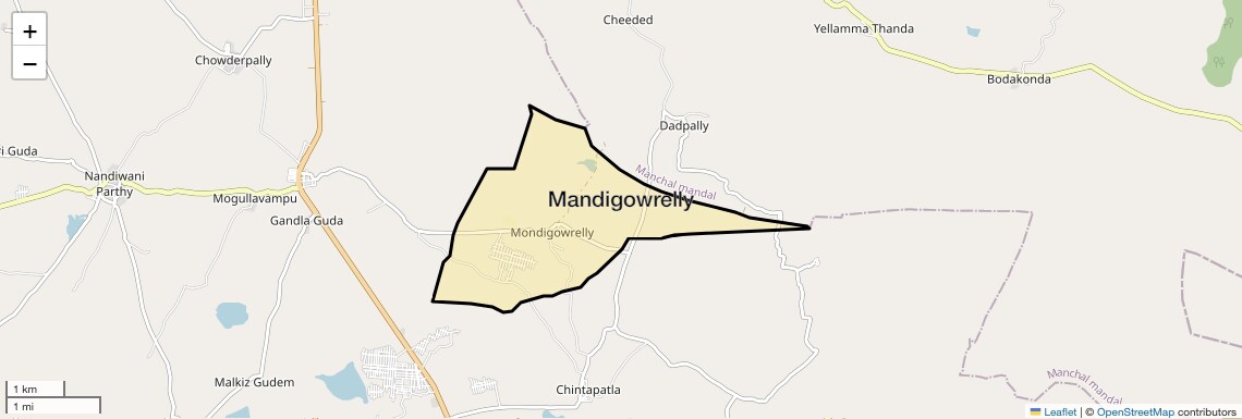 Location Map of Mandigowrelly, Hyderabad