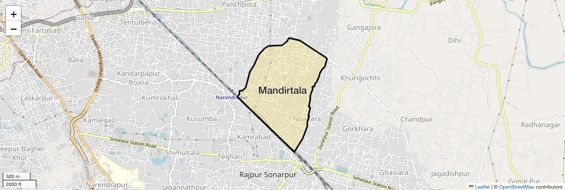 Location Map of Mandirtala, Kolkata