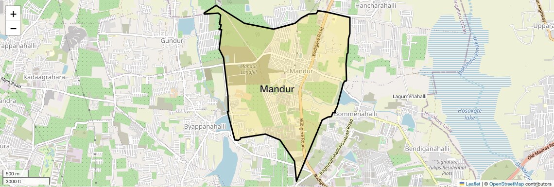 Location Map of Mandur, Bangalore