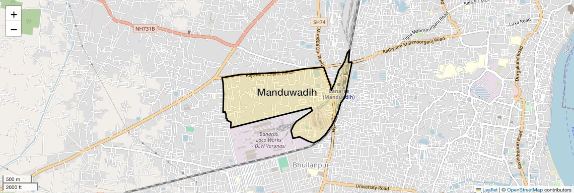 Location Map of Manduwadih, Varanasi