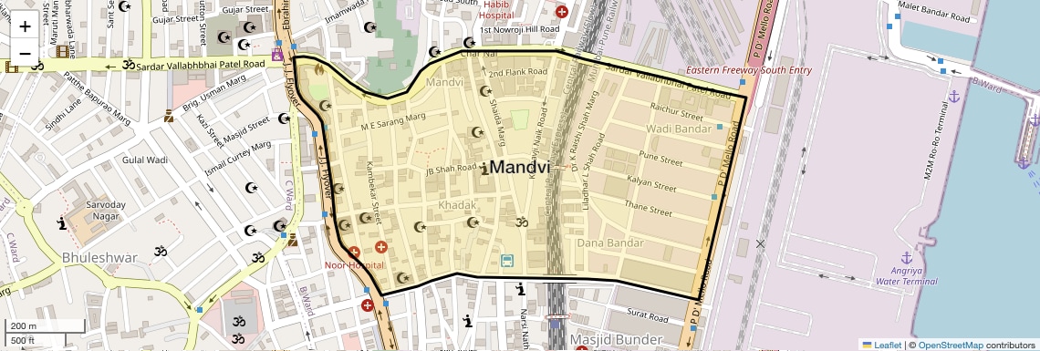 Location Map of Mandvi, Mumbai