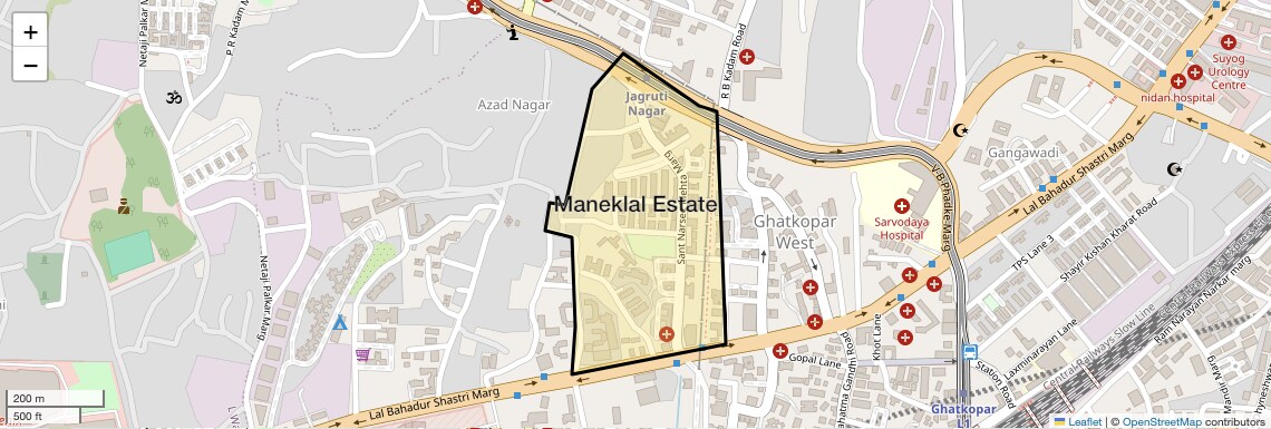 Location Map of Maneklal Estate, Mumbai