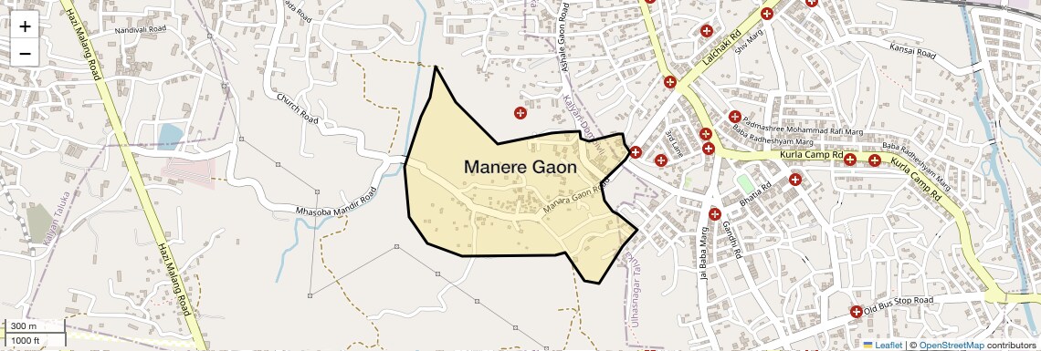 Location Map of Manere Gaon, Thane