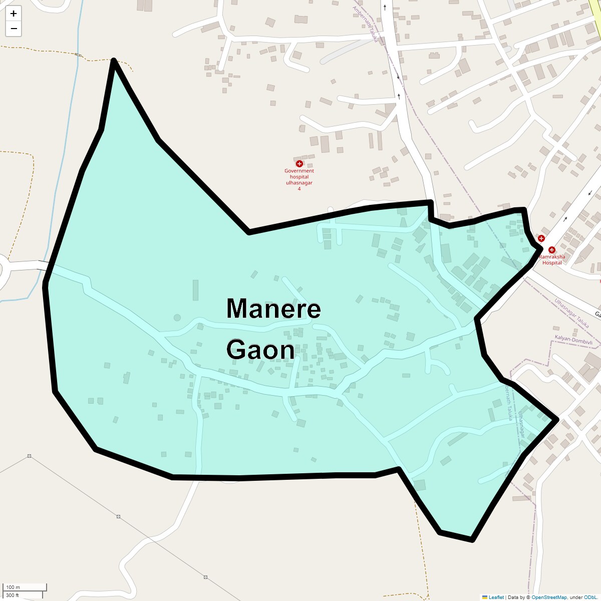 Location Map of Manere Gaon, Thane