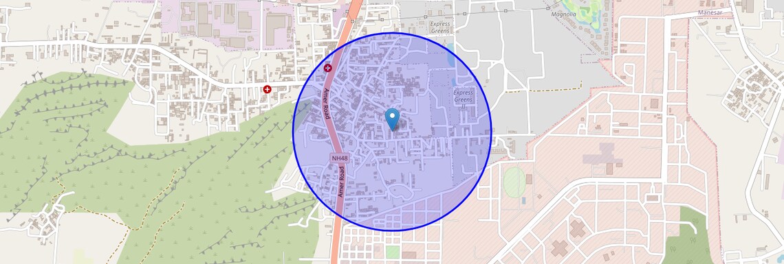 Location Map of Manesar, Gurgaon