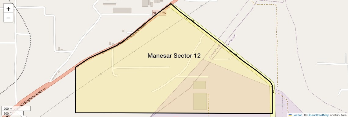 Location Map of Manesar Sector 12, Gurgaon
