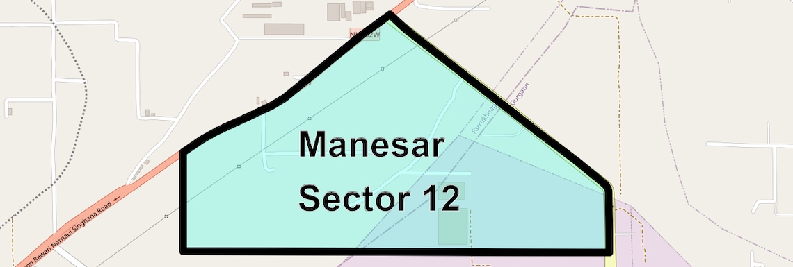Location Map of Manesar Sector 12, Gurgaon