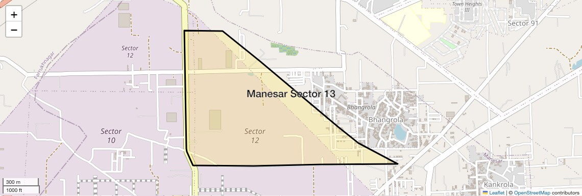 Location Map of Manesar Sector 13, Gurgaon
