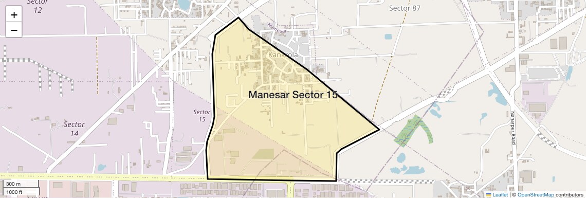 Location Map of Manesar Sector 15, Gurgaon