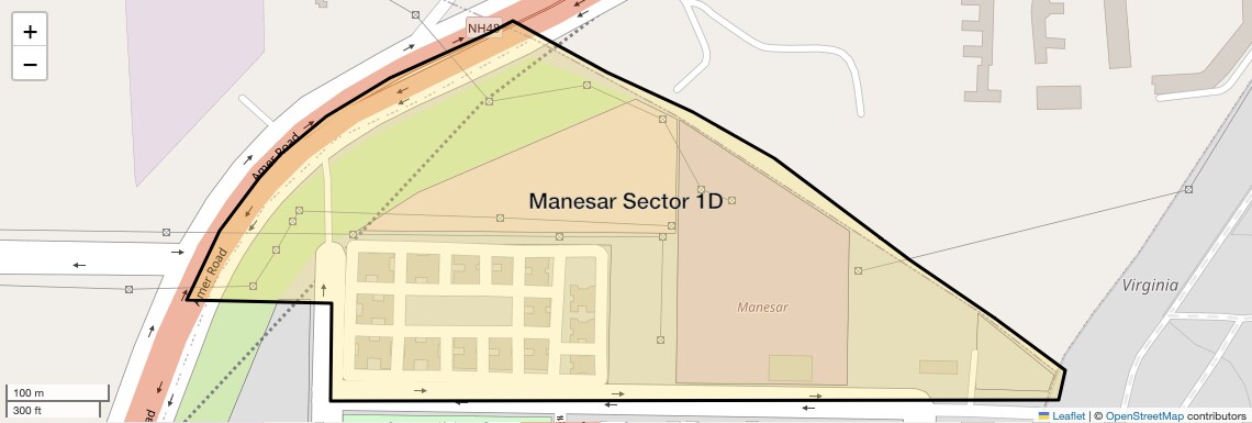 Location Map of Manesar Sector 1D, Gurgaon