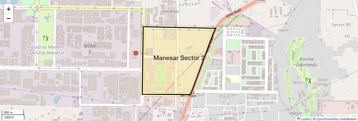 Location Map of Manesar Sector 2, Gurgaon