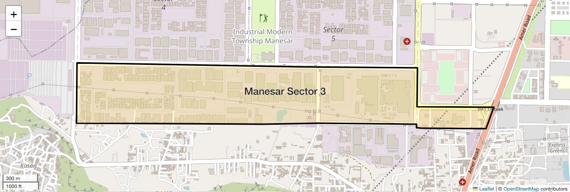 Location Map of Manesar Sector 3, Gurgaon