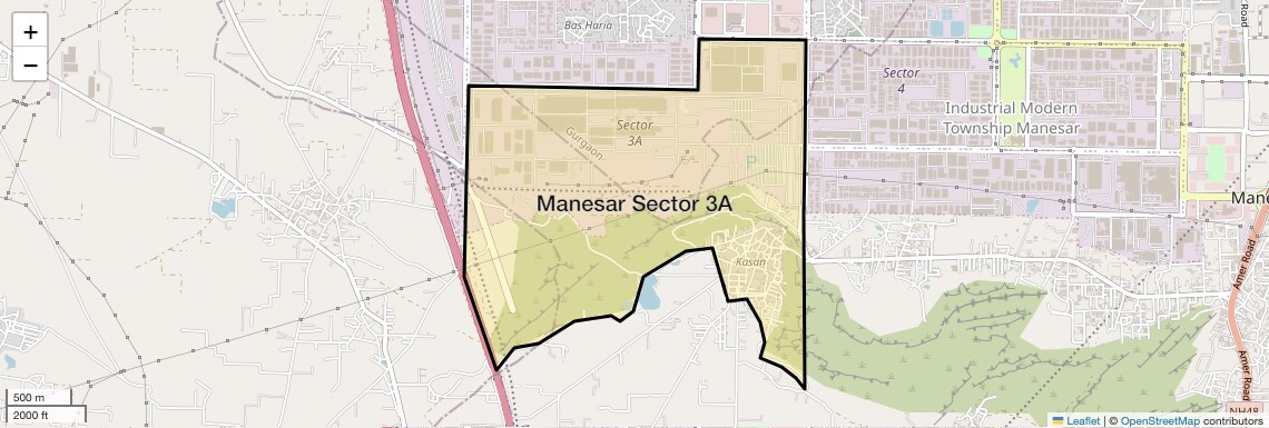 Location Map of Manesar Sector 3A, Gurgaon