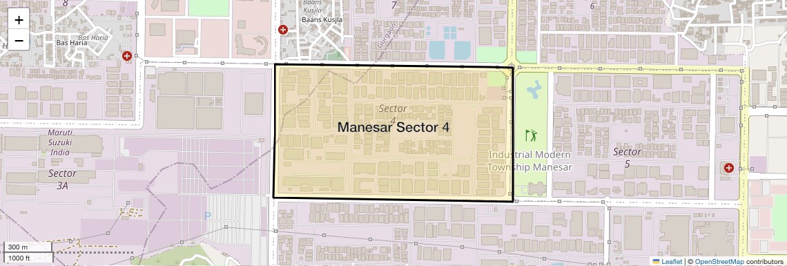 Location Map of Manesar Sector 4, Gurgaon