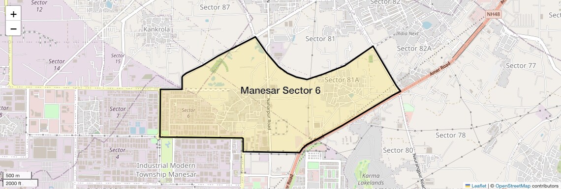 Location Map of Manesar Sector 6, Gurgaon