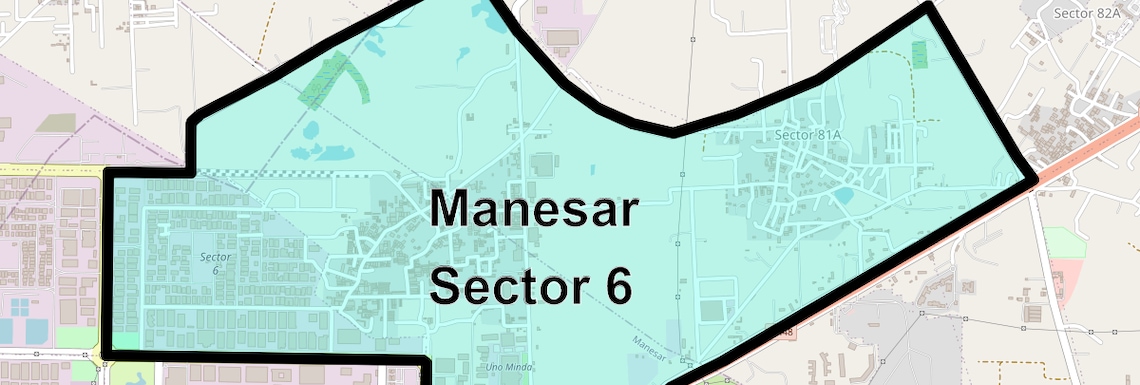 Location Map of Manesar Sector 6, Gurgaon