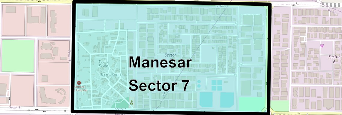 Location Map of Manesar Sector 7, Gurgaon
