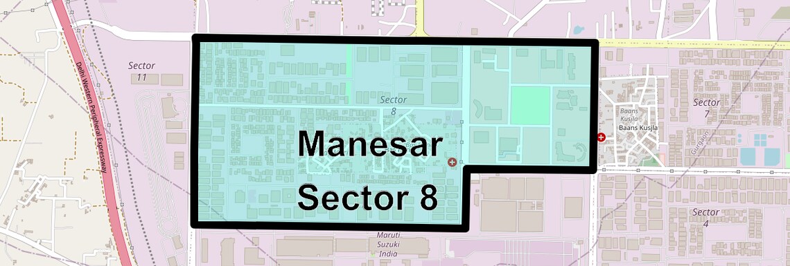 Location Map of Manesar Sector 8, Gurgaon