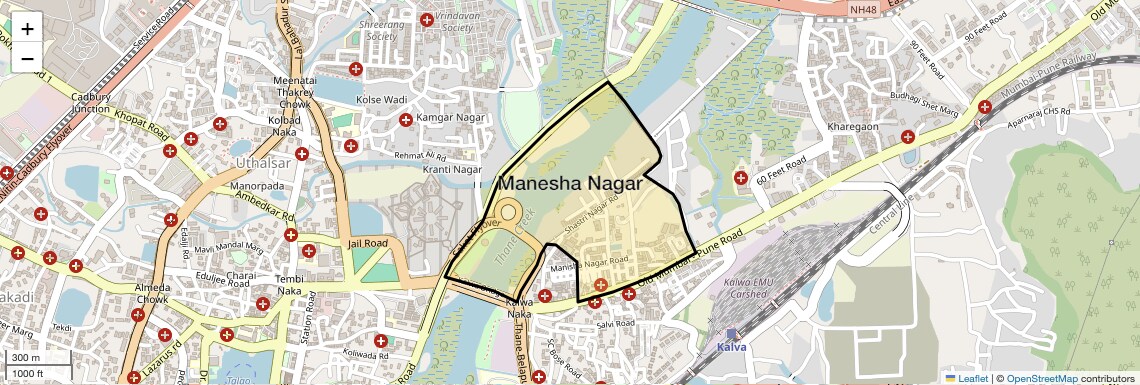 Location Map of Manesha Nagar, Thane