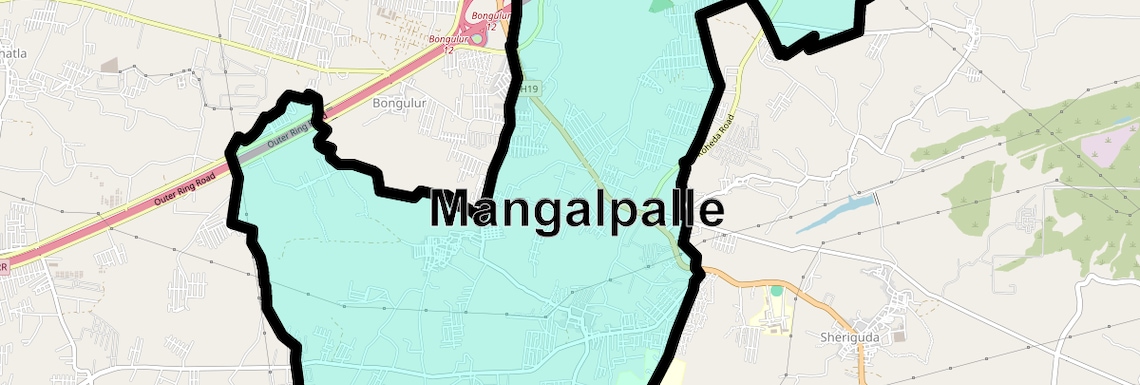 Location Map of Mangalpalle, Hyderabad