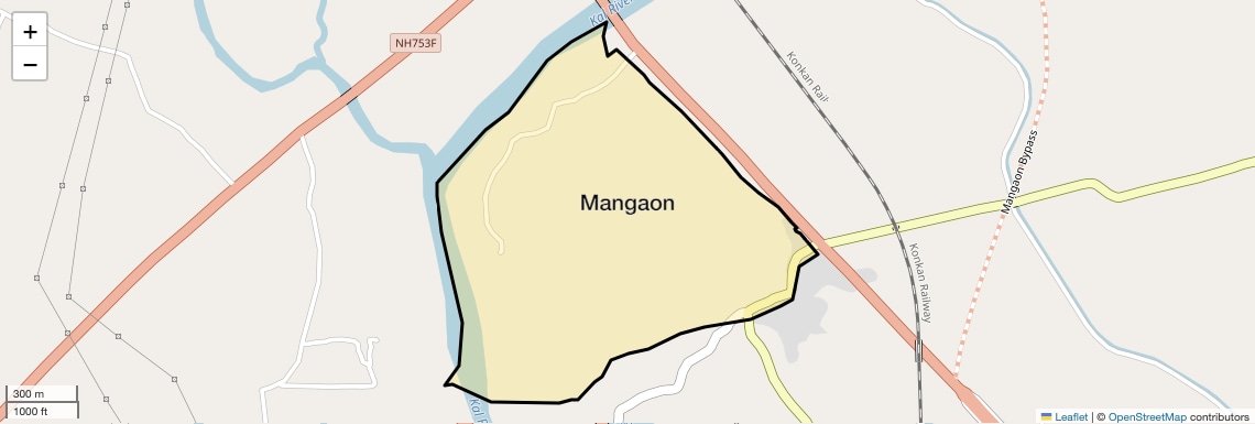 Location Map of Mangaon, Navi Mumbai