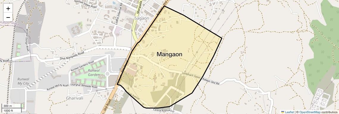 Location Map of Mangaon, Thane
