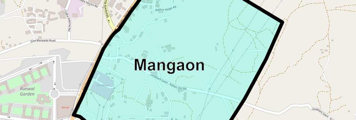Location Map of Mangaon, Thane