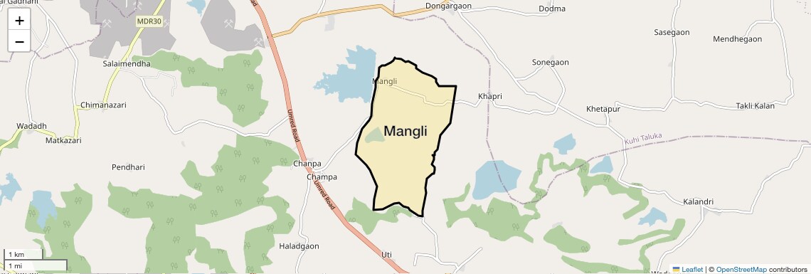 Location Map of Mangli, Nagpur