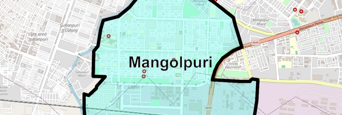 Location Map of Mangolpuri, Delhi
