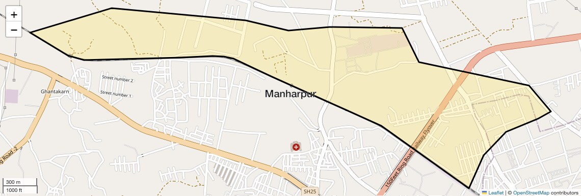 Location Map of Manharpur, Rajkot