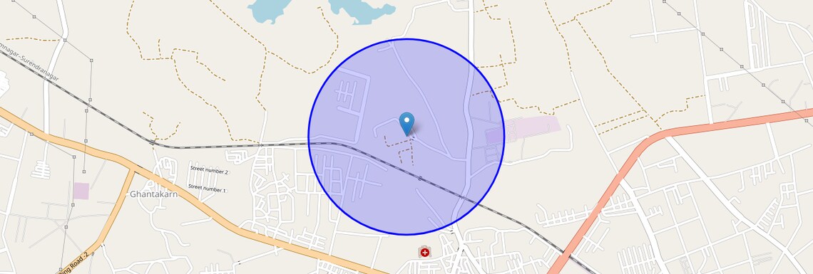 Location Map of Manharpur, Rajkot