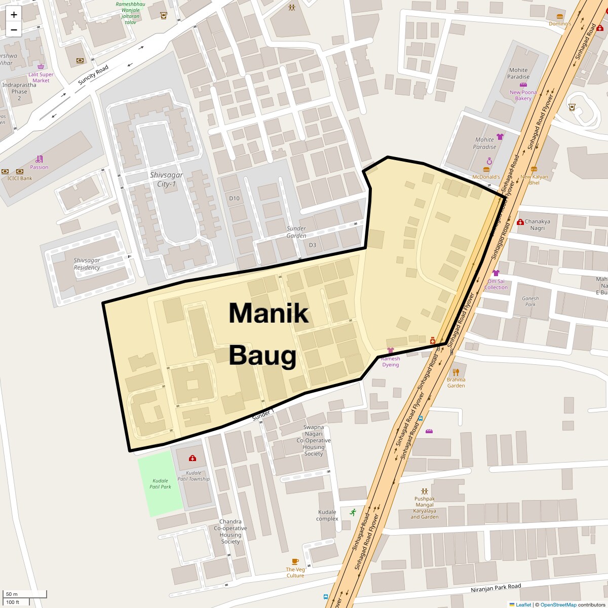 Manik Baug Map