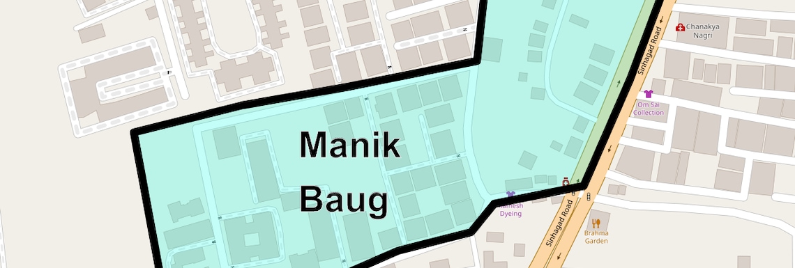 Location Map of Manik Baug, Pune