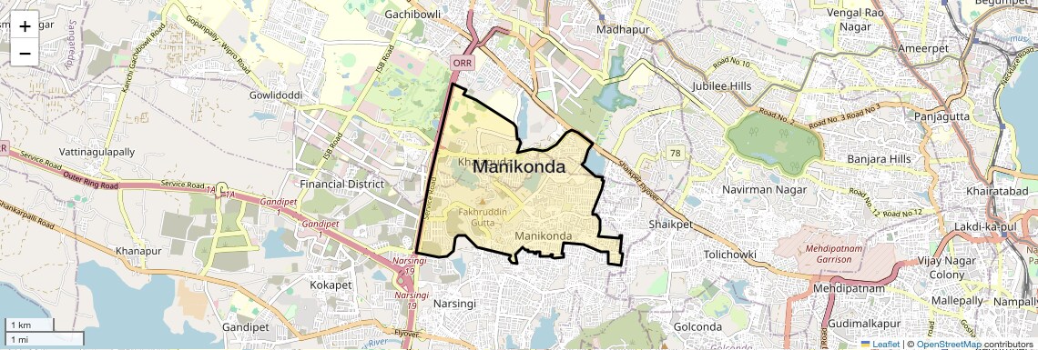 Manikonda  Map