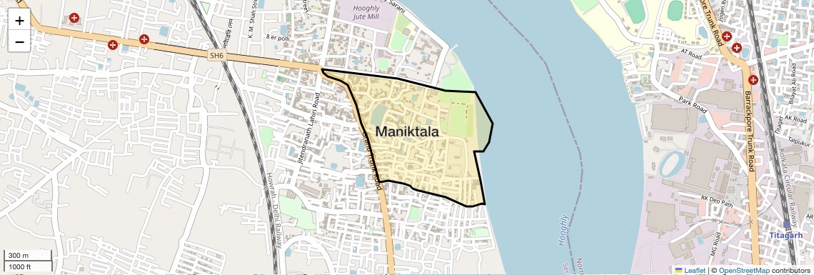 Location Map of Maniktala, Kolkata