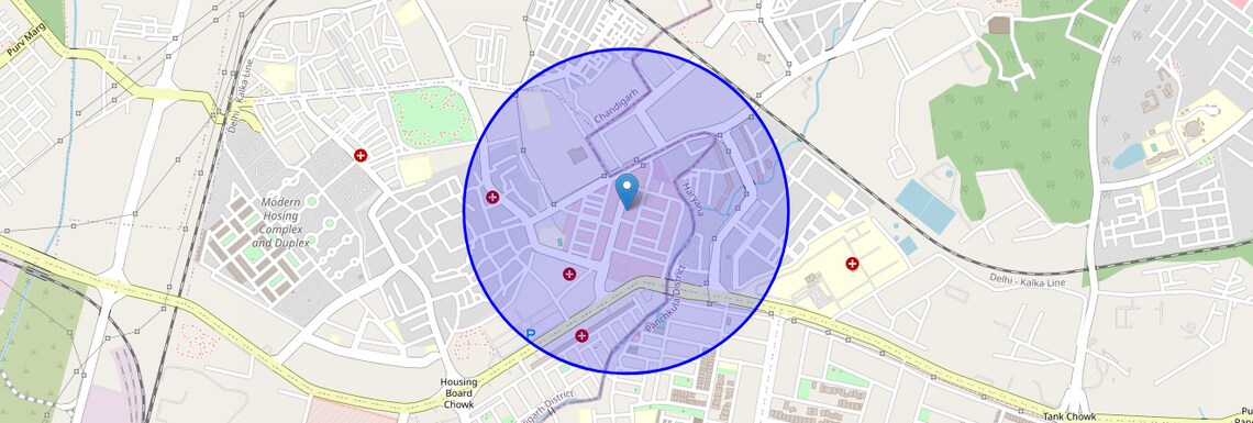 Location Map of Manimajra, Chandigarh