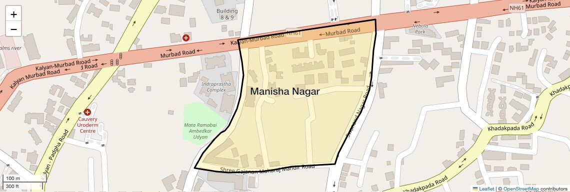 Location Map of Manisha Nagar, Thane