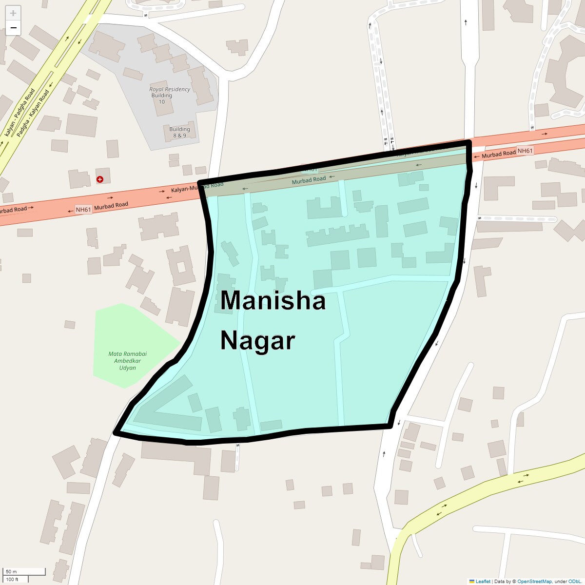 Location Map of Manisha Nagar, Thane