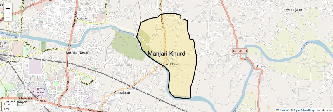 Location Map of Manjari Khurd, Pune