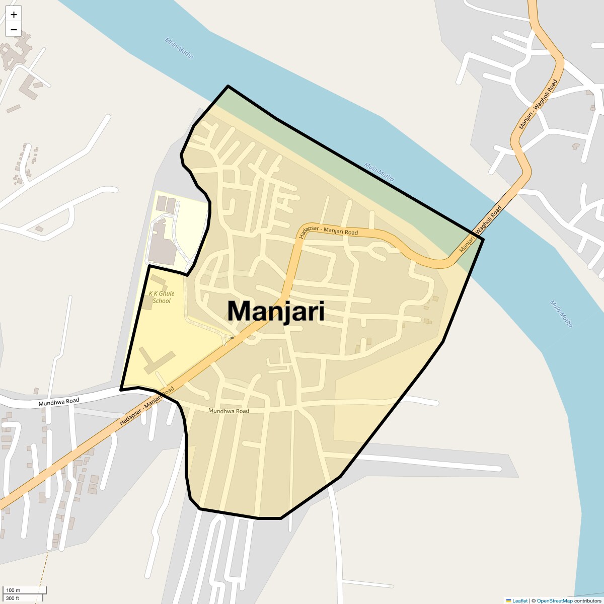 Location Map of Manjari, Pune