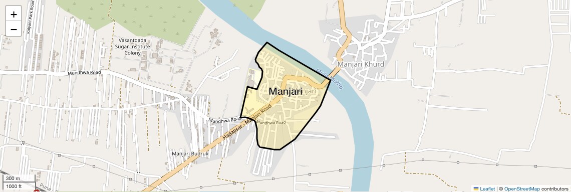 Location Map of Manjari, Pune